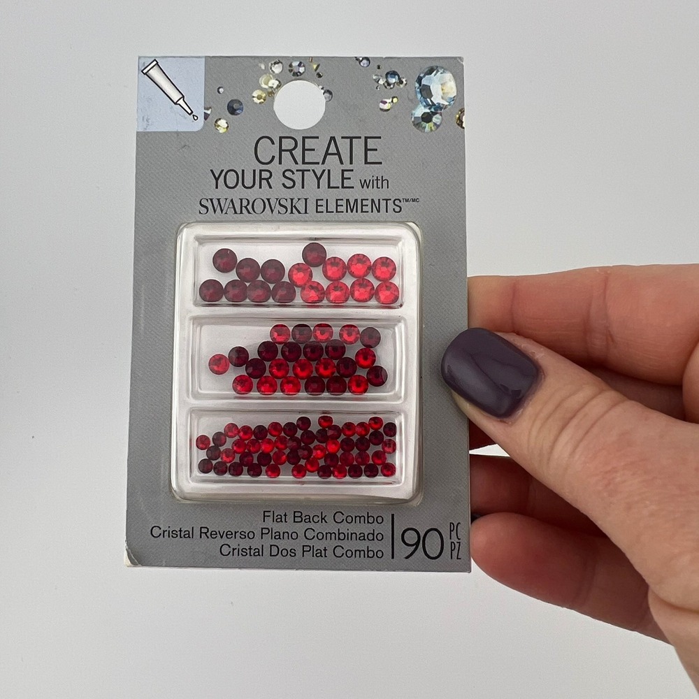 EK Success Red Flatback Crystal Mix 90pc Craft Rhinestones